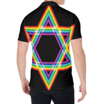 Rainbow Star of David Print Men's Shirt