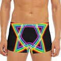 Rainbow Star of David Print Men's Short Boxer Briefs