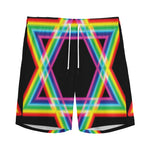 Rainbow Star of David Print Men's Sports Shorts