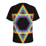 Rainbow Star of David Print Men's Sports T-Shirt