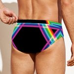 Rainbow Star of David Print Men's Swim Briefs