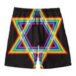 Rainbow Star of David Print Men's Swim Trunks