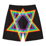 Rainbow Star of David Print Men's Swim Trunks