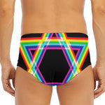 Rainbow Star of David Print Men's Triangle Swim Briefs