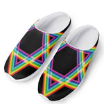 Rainbow Star of David Print Mesh Casual Shoes