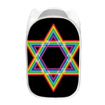 Rainbow Star of David Print Mesh Laundry Hamper