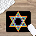 Rainbow Star of David Print Mouse Pad