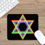 Rainbow Star of David Print Mouse Pad