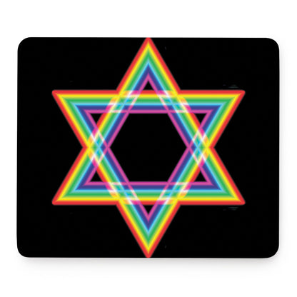 Rainbow Star of David Print Mouse Pad