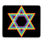 Rainbow Star of David Print Mouse Pad