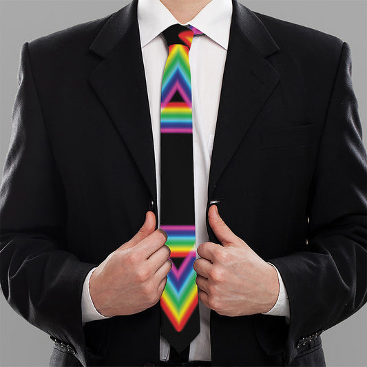 Rainbow Star of David Print Necktie