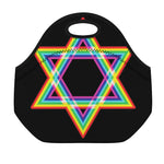 Rainbow Star of David Print Neoprene Lunch Bag