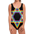 Rainbow Star of David Print One Piece Swimsuit