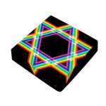 Rainbow Star of David Print Outdoor Seat Cushion Cover