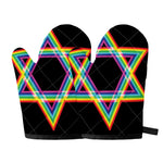 Rainbow Star of David Print Oven Mitts