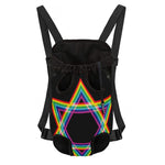 Rainbow Star of David Print Pet Carrier Backpack