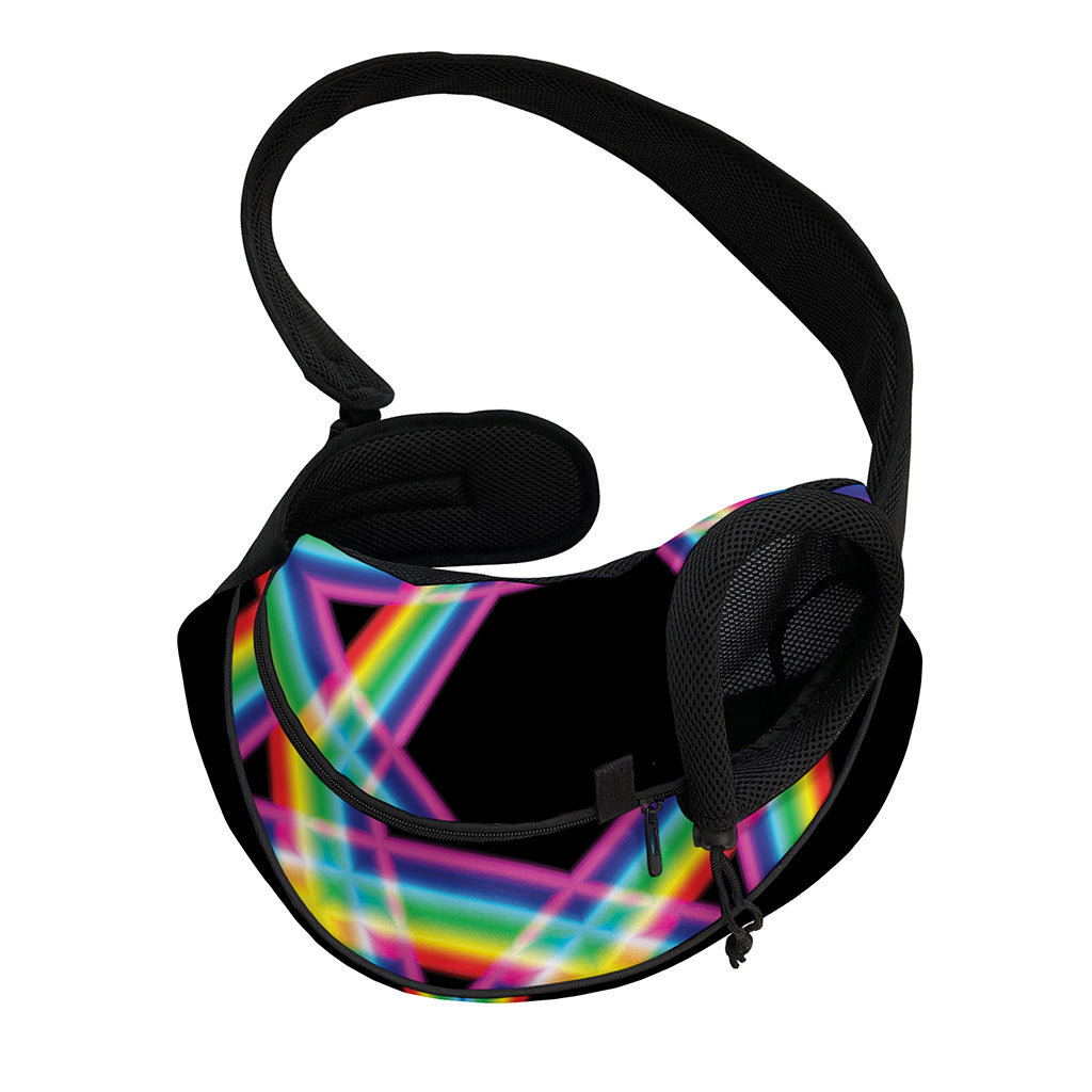 Rainbow Star of David Print Pet Sling Carrier
