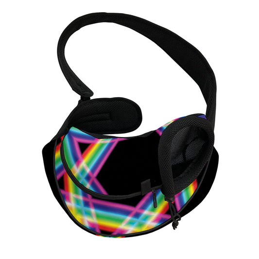 Rainbow Star of David Print Pet Sling Carrier