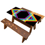 Rainbow Star of David Print Picnic Table Cover
