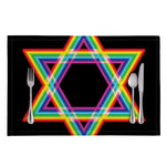 Rainbow Star of David Print Placemat