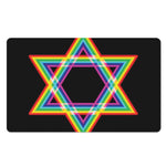 Rainbow Star of David Print Polyester Doormat
