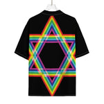 Rainbow Star of David Print Rayon Hawaiian Shirt