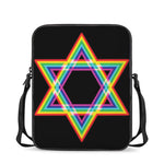 Rainbow Star of David Print Rectangular Crossbody Bag