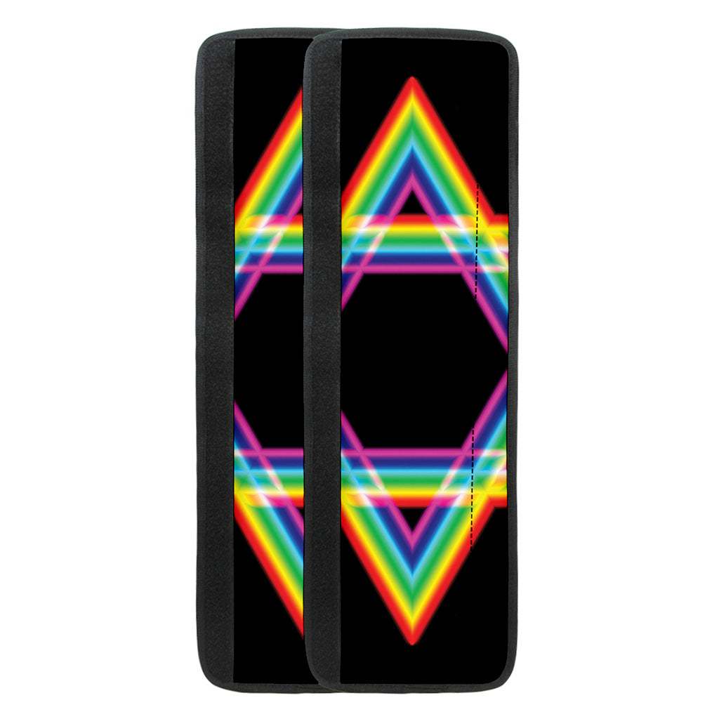 Rainbow Star of David Print Refrigerator Handle Covers