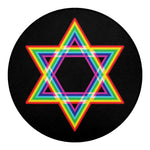 Rainbow Star of David Print Round Blanket