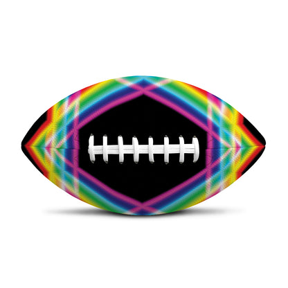 Rainbow Star of David Print Rugby Ball