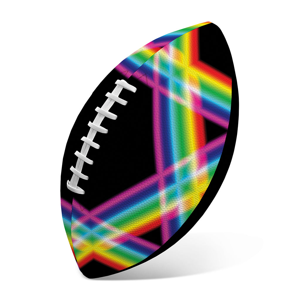 Rainbow Star of David Print Rugby Ball