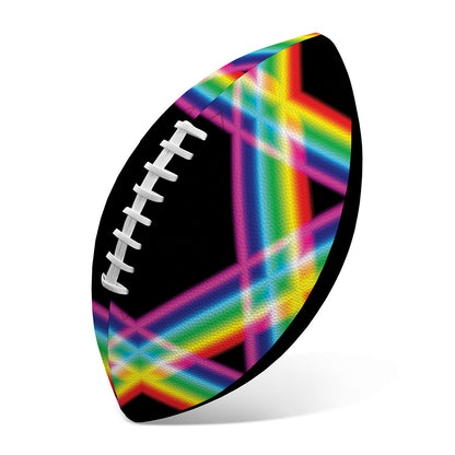 Rainbow Star of David Print Rugby Ball