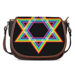 Rainbow Star of David Print Saddle Bag
