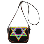 Rainbow Star of David Print Saddle Bag