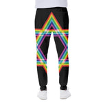 Rainbow Star of David Print Scuba Joggers