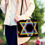Rainbow Star of David Print Shoulder Strap Bible Bag