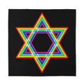 Rainbow Star of David Print Silk Bandana