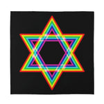 Rainbow Star of David Print Silk Bandana