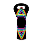 Rainbow Star of David Print Single Neoprene Wine Tote