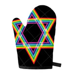 Rainbow Star of David Print Single Oven Mitt