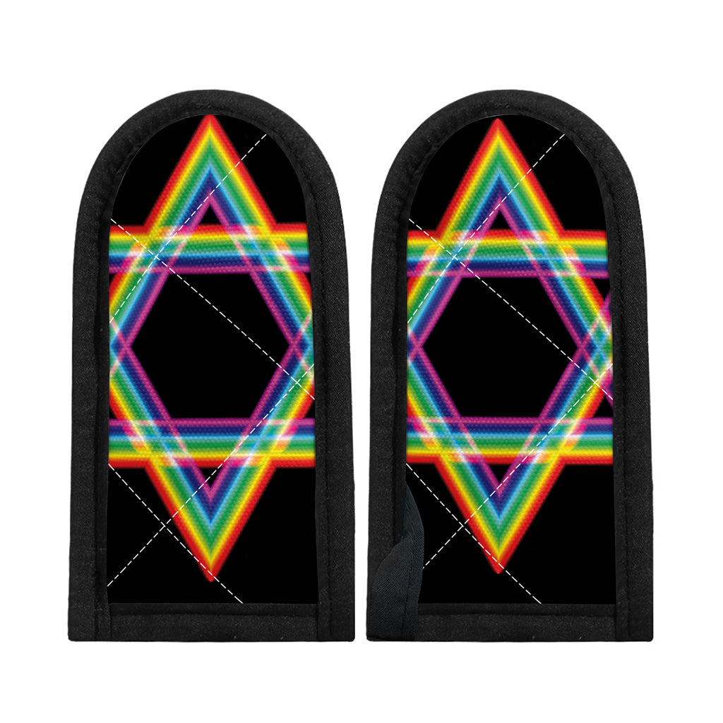 Rainbow Star of David Print Skillet Handle Cover