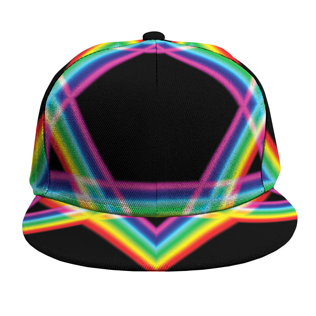 Rainbow Star of David Print Snapback Cap