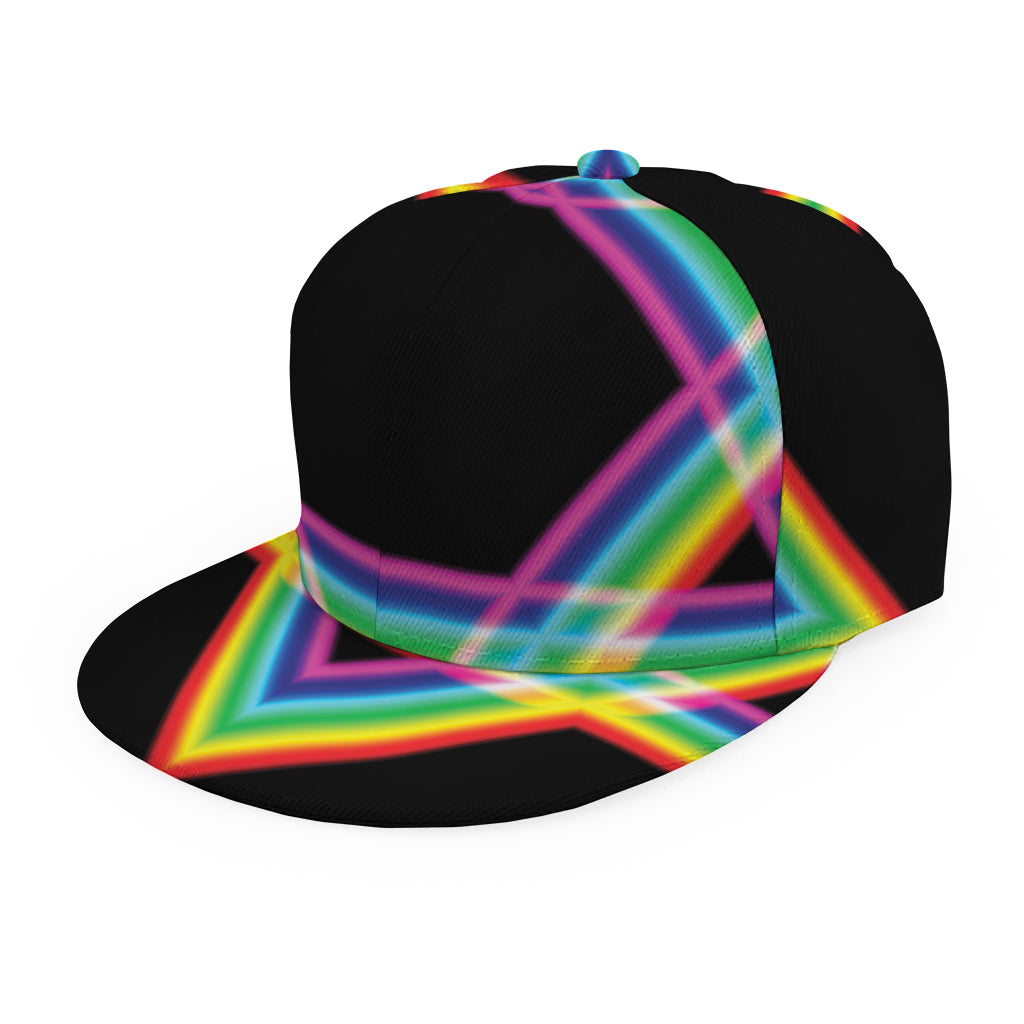 Rainbow Star of David Print Snapback Cap