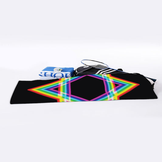 Rainbow Star of David Print Sports Towel