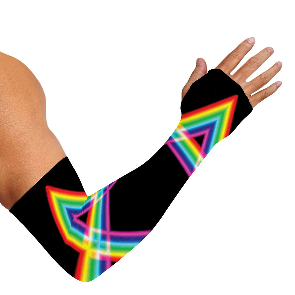 Rainbow Star of David Print Sun Protection Arm Sleeves