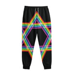 Rainbow Star of David Print Sweatpants