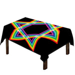Rainbow Star of David Print Tablecloth