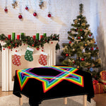 Rainbow Star of David Print Tablecloth