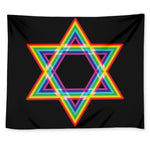 Rainbow Star of David Print Tapestry
