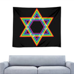 Rainbow Star of David Print Tapestry